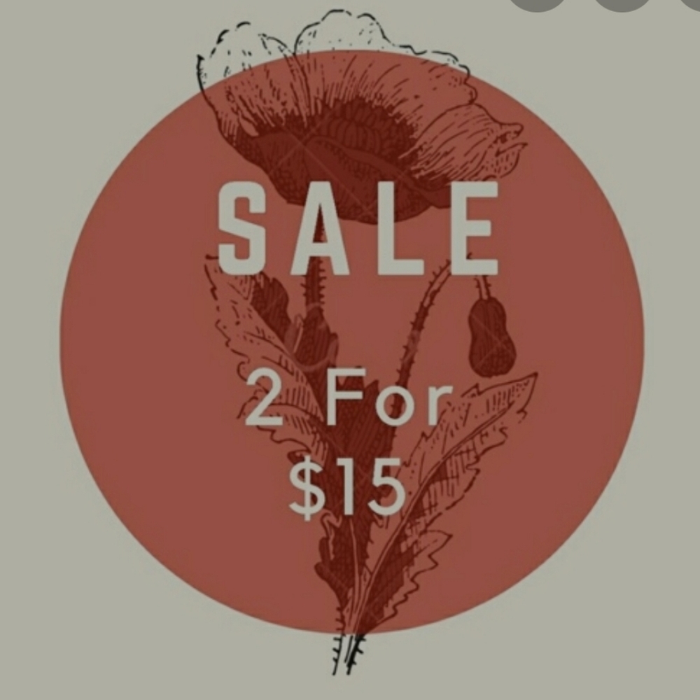 2/$15 on select items now!!